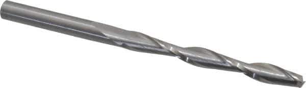 Onsrud - 1/4" Cutting Diam x 2-1/4" Length of Cut, 2 Flute, Upcut Spiral Router Bit - Uncoated, Right Hand Cut, Solid Carbide, 4" OAL x 1/4" Shank Diam, Double Edge, 25° Helix Angle - Industrial Tool & Supply