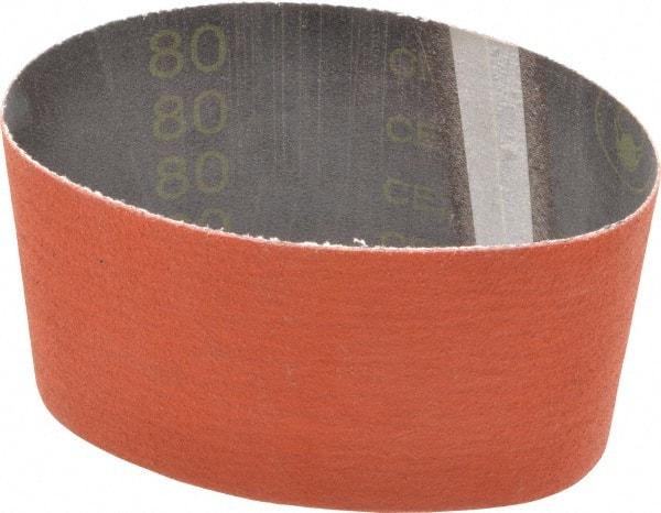 3M - 3-1/2" Wide x 15-1/2" OAL, 80 Grit, Ceramic Abrasive Belt - Ceramic, Medium, Coated, YF Weighted Cloth Backing, Wet/Dry, Series 777F - Industrial Tool & Supply