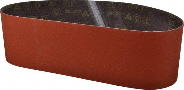 3M - 6" Wide x 48" OAL, 60 Grit, Ceramic Abrasive Belt - Ceramic, Medium, Coated, YF Weighted Cloth Backing, Wet/Dry, Series 777F - Industrial Tool & Supply