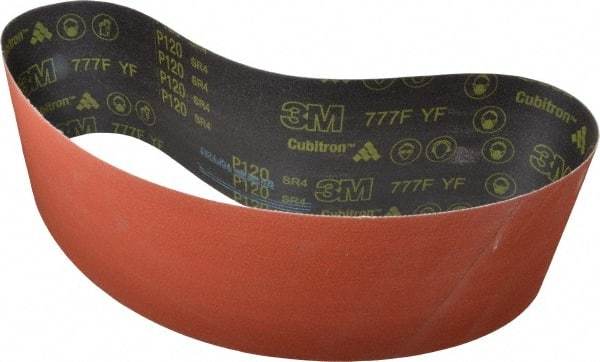 3M - 6" Wide x 310" OAL, 80 Grit, Ceramic Abrasive Belt - Ceramic, Medium, Coated, YF Weighted Cloth Backing, Wet/Dry, Series 777F - Industrial Tool & Supply