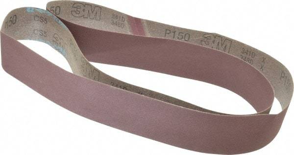 3M - 2" Wide x 72" OAL, 150 Grit, Aluminum Oxide Abrasive Belt - Aluminum Oxide, Very Fine, Coated, X Weighted Cloth Backing, Series 341D - Industrial Tool & Supply