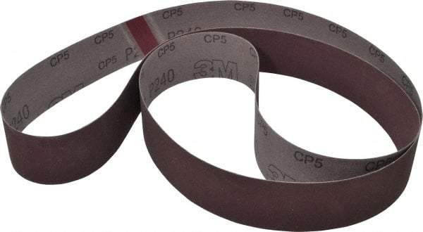 3M - 2" Wide x 72" OAL, 240 Grit, Aluminum Oxide Abrasive Belt - Aluminum Oxide, Very Fine, Coated, X Weighted Cloth Backing, Series 241D - Industrial Tool & Supply