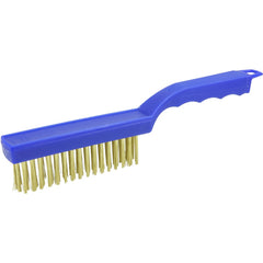 Hand Wire Scratch Brush, .012 Brass Wire Fill, Plastic Handle - Industrial Tool & Supply