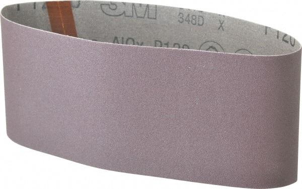 3M - 4" Wide x 21-3/4" OAL, 120 Grit, Aluminum Oxide Abrasive Belt - Aluminum Oxide, Fine, Coated, X Weighted Cloth Backing, Series 341D - Industrial Tool & Supply