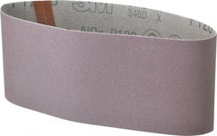 3M - 4" Wide x 21-3/4" OAL, 120 Grit, Aluminum Oxide Abrasive Belt - Aluminum Oxide, Fine, Coated, X Weighted Cloth Backing, Series 341D - Industrial Tool & Supply