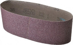 3M - 4" Wide x 24" OAL, 36 Grit, Aluminum Oxide Abrasive Belt - Aluminum Oxide, Very Coarse, Coated, X Weighted Cloth Backing, Series 341D - Industrial Tool & Supply