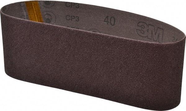 3M - 4" Wide x 24" OAL, 40 Grit, Aluminum Oxide Abrasive Belt - Aluminum Oxide, Coarse, Coated, X Weighted Cloth Backing, Series 341D - Industrial Tool & Supply