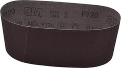 3M - 4" Wide x 24" OAL, 120 Grit, Aluminum Oxide Abrasive Belt - Aluminum Oxide, Fine, Coated, X Weighted Cloth Backing, Series 341D - Industrial Tool & Supply