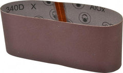 3M - 4" Wide x 24" OAL, 120 Grit, Aluminum Oxide Abrasive Belt - Aluminum Oxide, Fine, Coated, X Weighted Cloth Backing, Series 240D - Industrial Tool & Supply