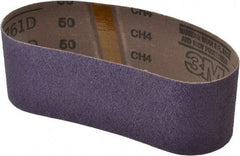 3M - 3" Wide x 21" OAL, 50 Grit, Ceramic Abrasive Belt - Ceramic, Coarse, Coated, Y Weighted Cloth Backing, Series 761D - Industrial Tool & Supply