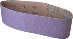 3M - 3" Wide x 24" OAL, 60 Grit, Ceramic Abrasive Belt - Ceramic, Medium, Coated, Y Weighted Cloth Backing, Series 761D - Industrial Tool & Supply