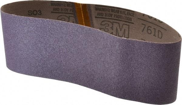 3M - 4" Wide x 24" OAL, 60 Grit, Ceramic Abrasive Belt - Ceramic, Medium, Coated, Y Weighted Cloth Backing, Series 761D - Industrial Tool & Supply