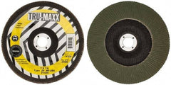 Tru-Maxx - 80 Grit, 7" Disc Diam, 7/8" Center Hole, Type 29 Zirconia Alumina Flap Disc - 8,600 Max RPM, Arbor Attaching System, Coated - Industrial Tool & Supply