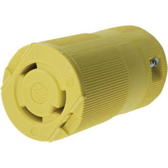 Locking Inlet: Connector, Industrial, L6-30R, 250V, Yellow Grounding, 30A, Nylon, 2 Poles, 3 Wire