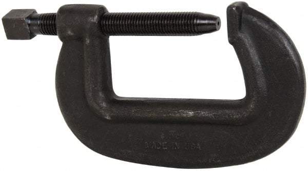 Hargrave - Extra Heavy-Duty 6-1/4" Max Opening, 3-3/8" Throat Depth, Forged Steel Standard C-Clamp - 27,500 Lb Capacity, 0" Min Opening, Standard Throat Depth, Cold Drawn Steel Screw - Industrial Tool & Supply