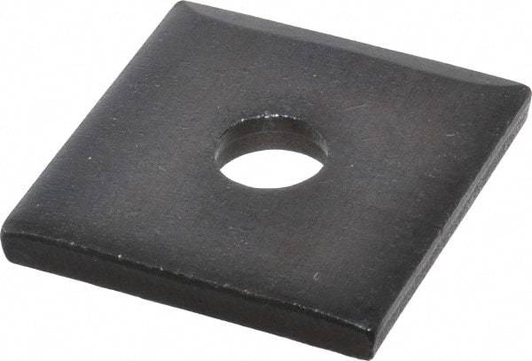Gibraltar - 1/2" Bolt, 2" Square, Black Oxide Finish, Case Hardened Steel Square Flat Washer - 9/16" ID, 1/4" Thick - Industrial Tool & Supply