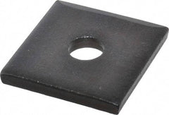 Gibraltar - 1/2" Bolt, 2" Square, Black Oxide Finish, Case Hardened Steel Square Flat Washer - 9/16" ID, 1/4" Thick - Industrial Tool & Supply
