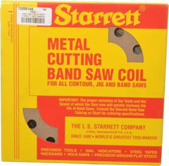 Starrett - 1/8" x 100' x 0.025" Carbon Steel Band Saw Blade Coil Stock - 14 TPI, Toothed Edge, Straight Form, Raker Set, Flexible Back, No Rake Angle, Constant Pitch, Contour Cutting - Industrial Tool & Supply