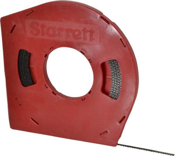 Starrett - 1/4" x 100' x 0.025" Carbon Steel Band Saw Blade Coil Stock - 6 TPI, Toothed Edge, Hook Form, Raker Set, Flexible Back, Positive Angle, Constant Pitch, Contour Cutting - Industrial Tool & Supply