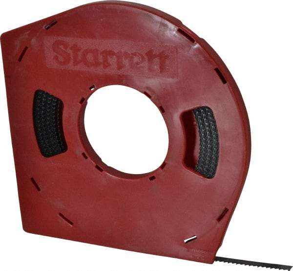 Starrett - 3/8" x 100' x 0.025" Carbon Steel Band Saw Blade Coil Stock - 6 TPI, Toothed Edge, Straight Form, Raker Set, Flexible Back, No Rake Angle, Constant Pitch, Contour Cutting - Industrial Tool & Supply