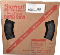 Starrett - 3/4" x 100' x 0.032" Carbon Steel Band Saw Blade Coil Stock - 6 TPI, Toothed Edge, Straight Form, Raker Set, Flexible Back, No Rake Angle, Constant Pitch, Contour Cutting - Industrial Tool & Supply