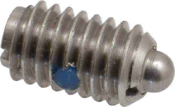 Gibraltar - 3/8-16, 5/8" Thread Length, 0.11" Plunger Projection, Stainless Steel Threaded Spring Plunger - 0.186" Max Plunger Diam, 0.625" Plunger Length, 4.5 Lb Init End Force, 18.5 Lb Final End Force - Industrial Tool & Supply