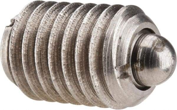 Gibraltar - 1/2-13, 3/4" Thread Length, 0.151" Plunger Projection, Stainless Steel Threaded Spring Plunger - 1/4" Max Plunger Diam, 0.75" Plunger Length, 1.75 Lb Init End Force, 5.5 Lb Final End Force - Industrial Tool & Supply