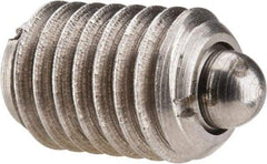 Gibraltar - 1/2-13, 3/4" Thread Length, 0.151" Plunger Projection, Stainless Steel Threaded Spring Plunger - 1/4" Max Plunger Diam, 0.75" Plunger Length, 1.75 Lb Init End Force, 5.5 Lb Final End Force - Industrial Tool & Supply