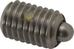 Gibraltar - 1/2-13, 3/4" Thread Length, 0.151" Plunger Projection, Stainless Steel Threaded Spring Plunger - 1/4" Max Plunger Diam, 0.75" Plunger Length, 1.75 Lb Init End Force, 5.5 Lb Final End Force - Industrial Tool & Supply