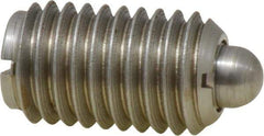 Gibraltar - 5/8-11, 1-1/16" Thread Length, 0.215" Plunger Projection, Stainless Steel Threaded Spring Plunger - 0.31" Max Plunger Diam, 1.062" Plunger Length, 7 Lb Init End Force, 50 Lb Final End Force - Industrial Tool & Supply