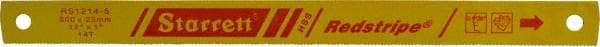 Starrett - 12" Long, 14 Teeth per Inch, High Speed Steel Power Hacksaw Blade - Toothed Edge, 1" Wide x 0.05" Thick - Industrial Tool & Supply