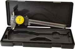Mitutoyo - 0mm to 150mm Range, 0.01 mm Graduation, 1mm per Revolution, Dial Caliper - Yellow Face, 40mm Jaw Length, Accurate to 0.03mm - Industrial Tool & Supply
