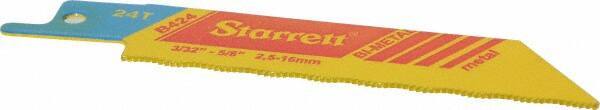 Starrett - 4" Long x 3/4" Thick, Bi-Metal Reciprocating Saw Blade - Straight Profile, 24 TPI, Toothed Edge, Universal Shank - Industrial Tool & Supply