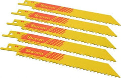 Starrett - 6" Long x 3/4" Thick, Bi-Metal Reciprocating Saw Blade - Straight Profile, 6 TPI, Toothed Edge, Universal Shank - Industrial Tool & Supply