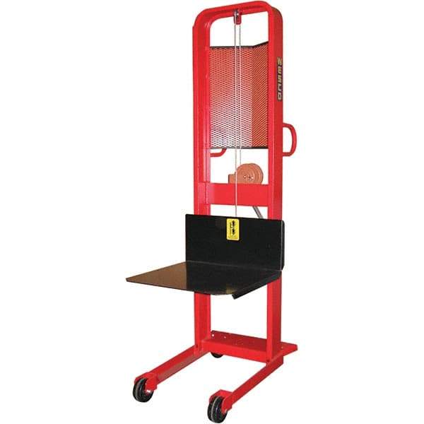 Wesco Industrial Products - 1,000 Lb Capacity, 68" Lift Height, Winch Steel Stacker Manually Operated Lift - Industrial Tool & Supply