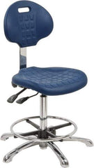 Bevco - Adjustable Chair - 18" Wide x 17-1/4" Deep, Polyurethane Seat, Blue - Industrial Tool & Supply