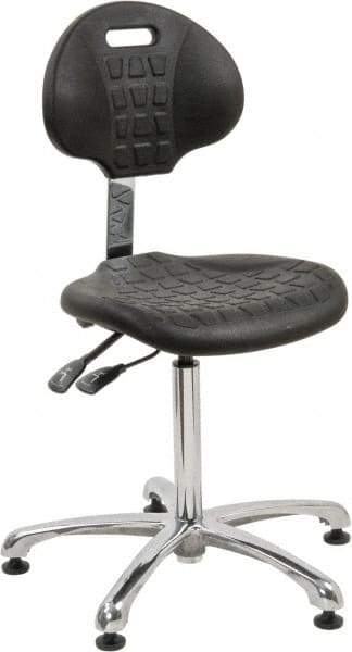 Bevco - Adjustable Chair - 18" Wide x 17-1/4" Deep, Polyurethane Seat, Black - Industrial Tool & Supply