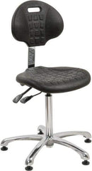 Bevco - Adjustable Chair - 18" Wide x 17-1/4" Deep, Polyurethane Seat, Black - Industrial Tool & Supply