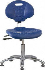 Bevco - Adjustable Chair - 18" Wide x 17-1/4" Deep, Polyurethane Seat, Blue - Industrial Tool & Supply