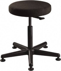 Bevco - 15" Wide x 15" Deep x 24 to 34" High, Reinforced Plastic Base, Adjustable Seat Stool - Fabric Seat, Black - Industrial Tool & Supply