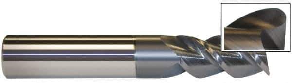 Accupro - 3/4", 3 Flute, Single End, Solid Carbide, 0.03" Corner Radius End Mill - 6" OAL, 40° Helix, Right Hand Flute, 3-1/4" LOC, Right Hand Cut - Industrial Tool & Supply