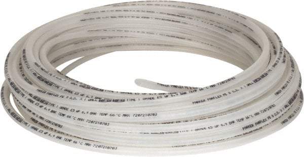 Parker - 8mm OD, 100' Long, Polyethylene Tube - Natural, -80 to 150°F - Industrial Tool & Supply