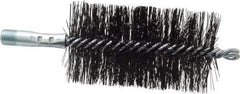 Schaefer Brush - 4-1/2" Brush Length, 2-1/2" Diam, Double Stem, Double Spiral Tube Brush - 7-1/2" Long, Tempered Steel Wire, 1/4" NPT Male Connection - Industrial Tool & Supply