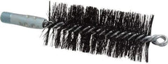 Schaefer Brush - 4-1/2" Brush Length, 2" Diam, Double Stem, Double Spiral Tube Brush - 7-1/2" Long, Tempered Steel Wire, 1/4" NPT Male Connection - Industrial Tool & Supply
