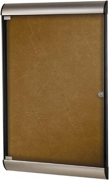 Ghent - 70-1/4" Wide x 36" High Enclosed Cork Bulletin Board - Natural Cork, Aluminum Frame - Industrial Tool & Supply