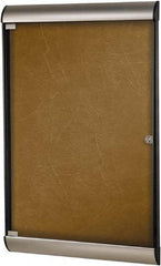 Ghent - 70-1/4" Wide x 36" High Enclosed Cork Bulletin Board - Natural Cork, Aluminum Frame - Industrial Tool & Supply