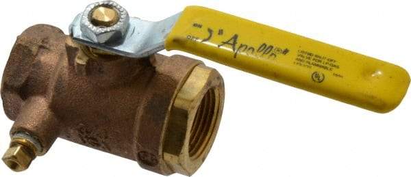 Conbraco - 3/4" Pipe, Bronze, Straight with Side Tap, Gas Ball Valve - 250 psi WOG Rating, Lever Handle, FNPT x FNPT End Connections, 2 Piece - Industrial Tool & Supply