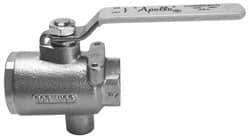 Apollo - 2" Pipe, Full Port, Bronze Standard Ball Valve - 2 Piece, Inline - One Way Flow, FNPT x FNPT Ends, Lever Handle, 125 WOG - Industrial Tool & Supply