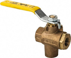 Apollo - 1/4" Pipe, Full Port, Bronze Standard Ball Valve - 2 Piece, Inline - One Way Flow, FNPT x FNPT Ends, Lever Handle, 125 WOG - Industrial Tool & Supply