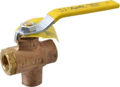 Apollo - 3/8" Pipe, Full Port, Bronze Standard Ball Valve - 2 Piece, Inline - One Way Flow, FNPT x FNPT Ends, Lever Handle, 125 WOG - Industrial Tool & Supply